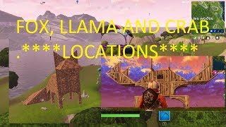 **LOCATIONS** FOX, CRAB AND LLAMA FOUND!! - WEEK 1 BATTLE PASS CHALLENGE - Fortnite Battle Royale