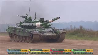 #МинобороныLive Пятый заезд индивидуальной гонки «Танкового биатлона» АрМИ-2020