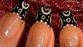 BLACK & WHITE CIRCLES & DOTS NAIL ART DESIGN TUTORIAL