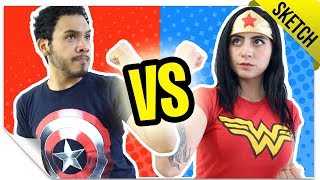 Avengers VS Justice League (Guerra de Fans) | SKETCH | QueParió!