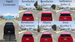 GTA 5 Drag STOCK CARS. Vapid Contender vs Dubsta, XLS, XLS (armor), Cavalcade, Huntley S, Baller LE.