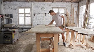 Процесс склейки столешниц с фигурной стыковкой ("curved joint")