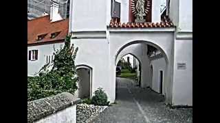 Walking through historic Dillingen, Bavaria, Germany