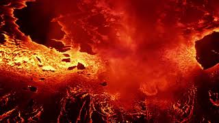 Slow motion shots of magma