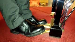 Yamaha Grand Piano pedal pumping in Walk-About Safety Footwear.