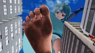 【巨大娘 giantess】巨大娘の進撃/giantess attack【MMD】