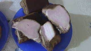 Как коптить мясо и сало в домашней коптильне с гидрозатвором, #Домашниекопчености