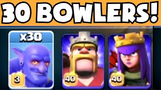 Clash of Clans 30 "MAXED LEVEL BOWLERS" | New Dark Troop Attack Gameplay | CoC 2016 Update Review