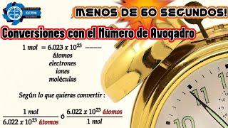 ️ Conversiones con el número de Avogadro | Partículas a mol y mol a partículas | Shorts ⏰