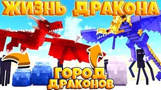 ЖИЗНЬ ДРАКОНА В МАЙНКРАФТ #7 ПОПАЛ В ГОРОД ДРАКОНОВ