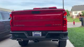 2019 5.3L V8 Custom Trail Boss Dual exhaust Muffler Delete