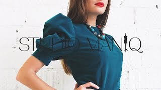 Бархатное платье с пышными рукавами STUDIO MANIQ