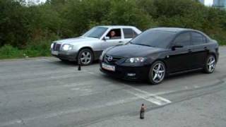 Mazda 3 vs Mercedes-Benz E320 220 hp (part 2)