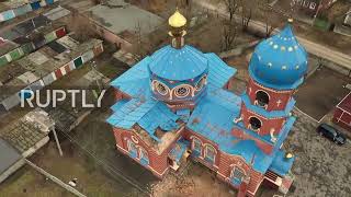 Drone footage reveals Lugansk buildings destroyed