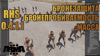 RHS v0.4.1.1 | Обзор бронезащиты, бронепробиваемости и массы снаряжения | ArmA 3