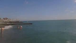 Море на пляже санатория "Южное взморье". Адлер, июль 2016 года
