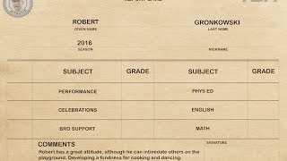 Rob Gronkowski's Report Card - Cabbie Presents