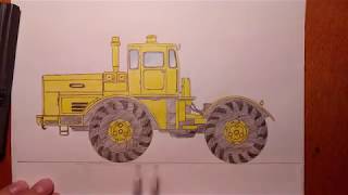 Как нарисовать трактор К700 Кировец