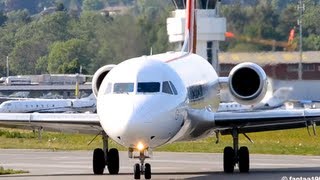 Close takeoff & great jet sound || Fokker 100 HD