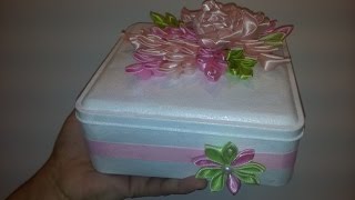 DIY Коробка для хранение печение  в стиле канзаши