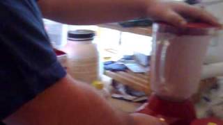 Peter Davies of AHA MEDIA making smoothies