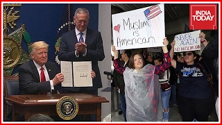Protest Against Donald Trump's Visit In U.K Over His Immigration Ban