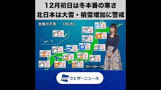 【朝の1分天気】2022年12月1日(木) #shorts