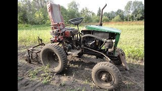 Самодельный трактор с картофелекопалкой || Homemade tractor