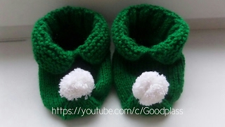 Вязание спицами. Носки-ботиночки с помпоном. Вязание костюма гнома. Knitting(Hobby)