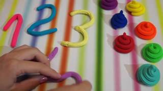 Учим цифры. Учимся считать. Лепим цифры из пластилина Play-Doh. Развивающее видео.