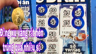 Vé số cào bí ẩn/đ.ồng tiền vàng Đài Loan rất may mắn/cào số trúng điều đến tờ cuối/12/12020