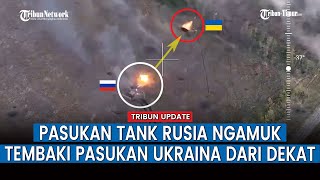 FULL, Tank Angkatan Bersenjata Rusia Luncurkan Rentetan Tembakan ke Parit-parit Ukraina di Trudovsky