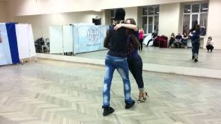 Кизомба связка (под счет) с занятий Тьерри 2015-01-19