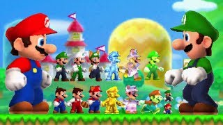 New Super Mario Bros 2 - All Power-Ups (Mario and Luigi)