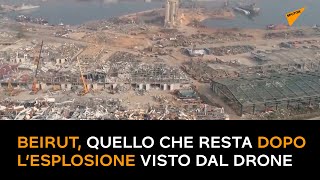 Beirut, quello che resta dopo l’esplosione visto dal drone