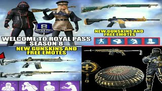 PUBG Mobile Season 8 leaks , Gun skins , outfits, Rewards