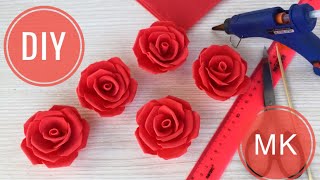 Как сделать розу из зефирного фоамирана за 5 минут, МК розы из фоамирана. DIY flower rose foam sheet