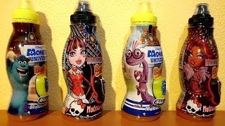 4 Surprise Eggs Monsters University & Monster High Toys Unboxing Drinks Sorpresa