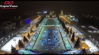 Ночной каток на ВДНХ.Аэросъемка CopterVision