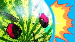 МОЖНО ЛИ ЗАЖИГАЛКОЙ ВЗОРВАТЬ ГОЛУБОЙ АРБУЗ!? SLOW MO!
