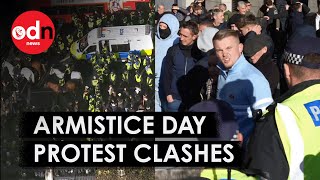 Pro-Palestine March on Armistice Day: Counter-Protestors Clash With Police