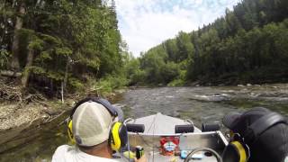 Jeff& James Miniboat the Pine River, Northern BC 2014