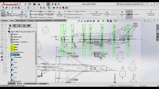 Как нарисовать модель самолёта в solidworks ч.3. Обводим фюзеляж, сплайн.