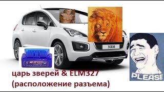 Расположение OBDII Царь зверей(Peugeot 3008)