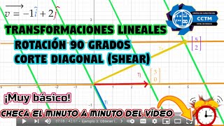 ???? Transformaciones lineales | 90 grados, corte diagonal | Introducción |¡Muy básico!
