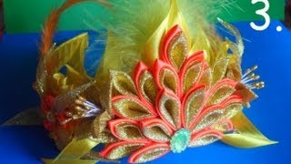 Корона Королева Осени ( Диадема ) ч. 3 / Золотая Лилия Мастер класс: Канзаши / Golden Lily kanzashi