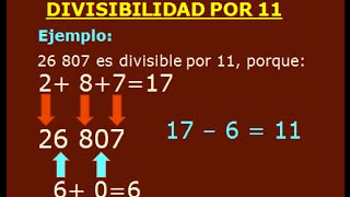 CRITERIOS DE DIVISIBILIDAD POR 2, 3, 4, 5, 6, 7, 8, 9, 10, 11, 100, 1000, ...