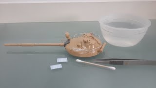 Нанесение декалей на модель танка Т-62А от Tamiya 1/35.