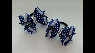 Бантики из лент 2,5 см  МК Канзаши /  Ribbon bows 2.5 cm MK Kanzashi
