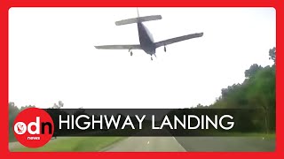 Driver Gets Shock of His Life as Plane Makes Emergency Landing on Highway